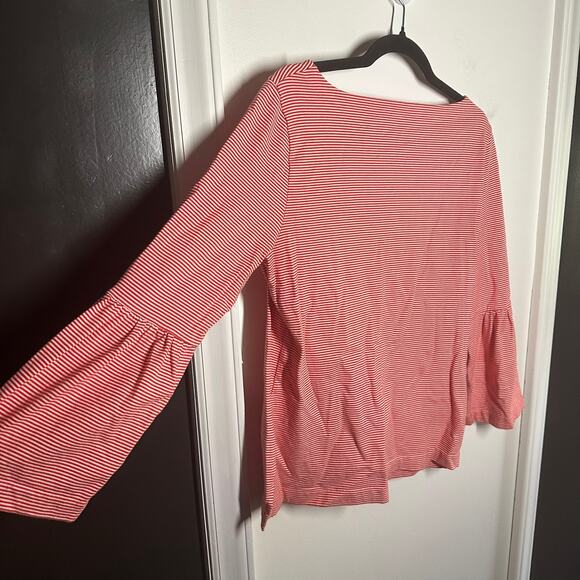 J. Crew Women's Red White Striped Peplum Long Sleeve Top Size Small - Picture 7 of 7